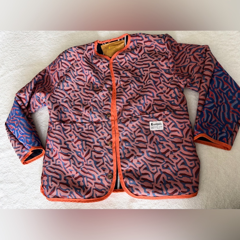 cotopaxi Coral & Blue Quilted Abstract-Print Jacket ..(This bag is double sight)